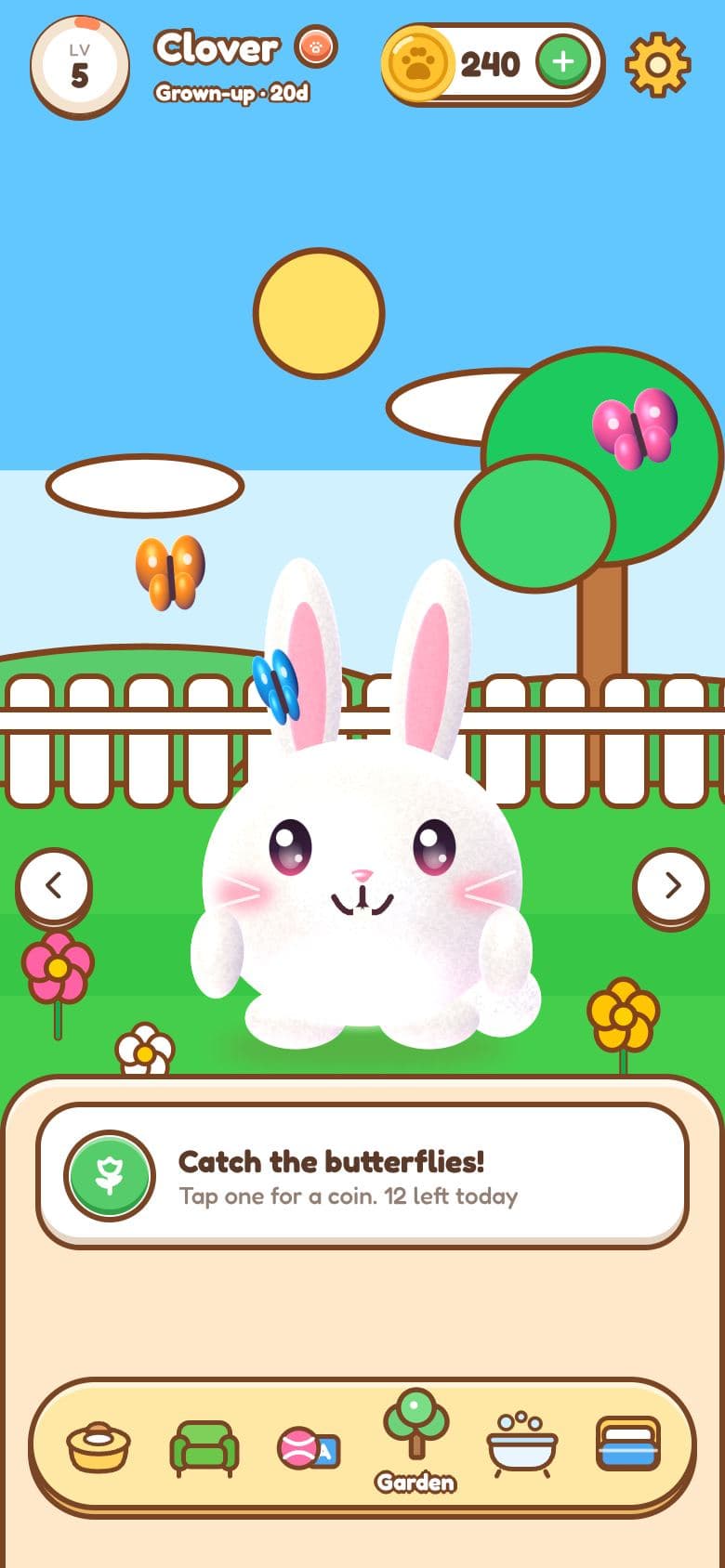 Virtual bunny: soft, shy and crazy about carrots