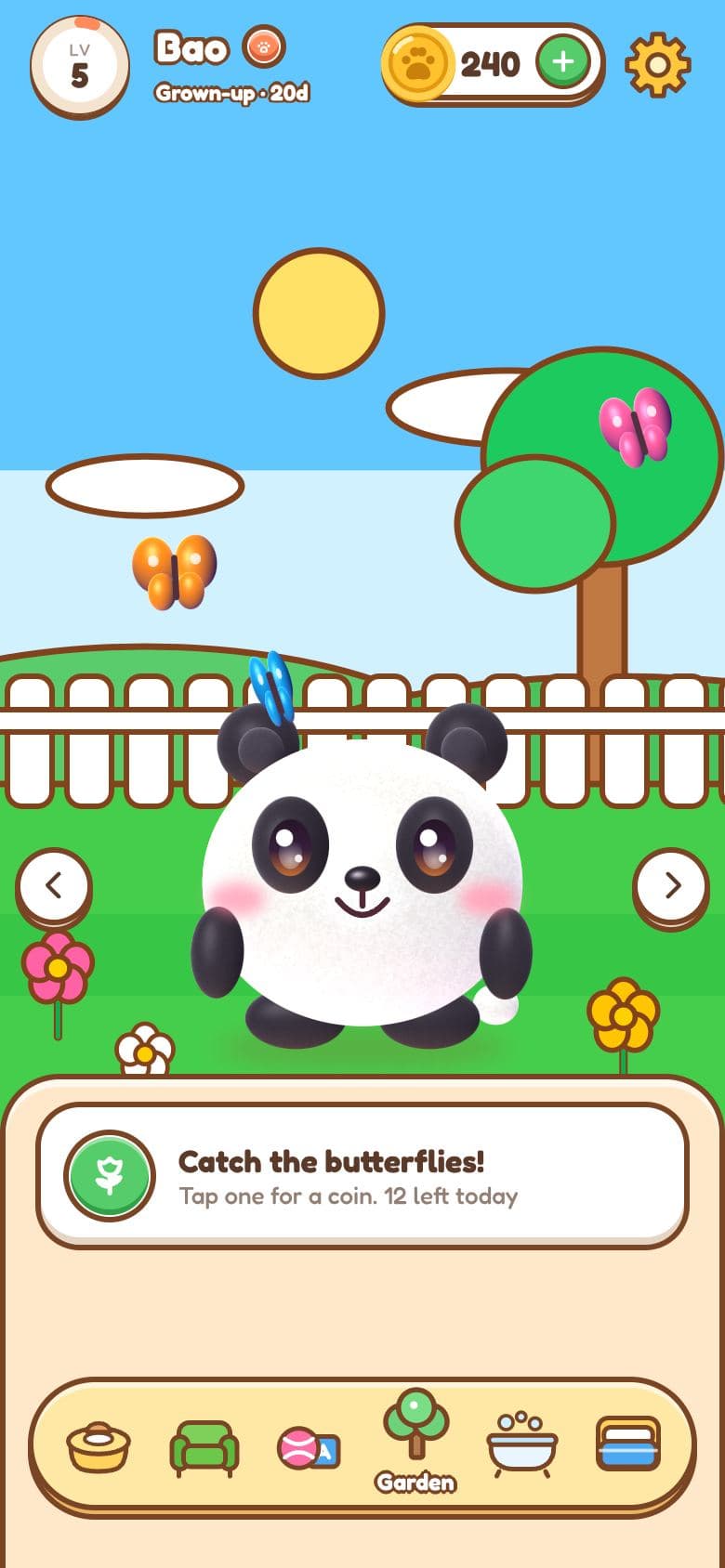 Virtual panda: a sleepy, gentle snack champion